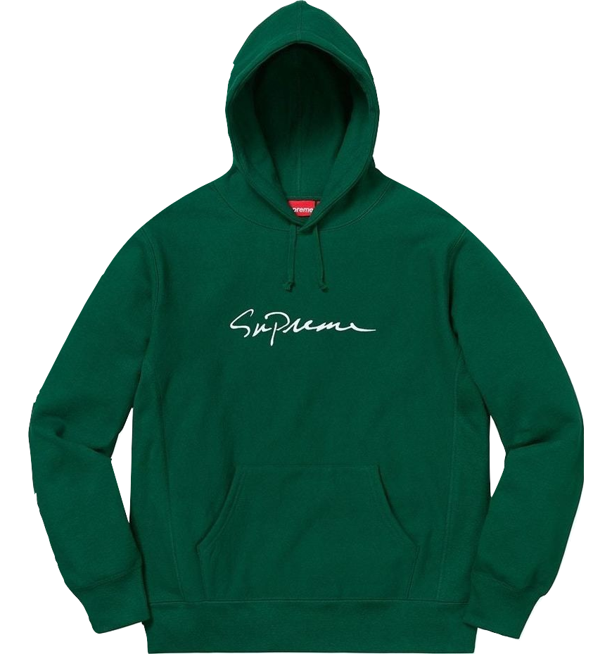 Supreme Classic Script Hooded Sweatshirt - Dark Green - Used