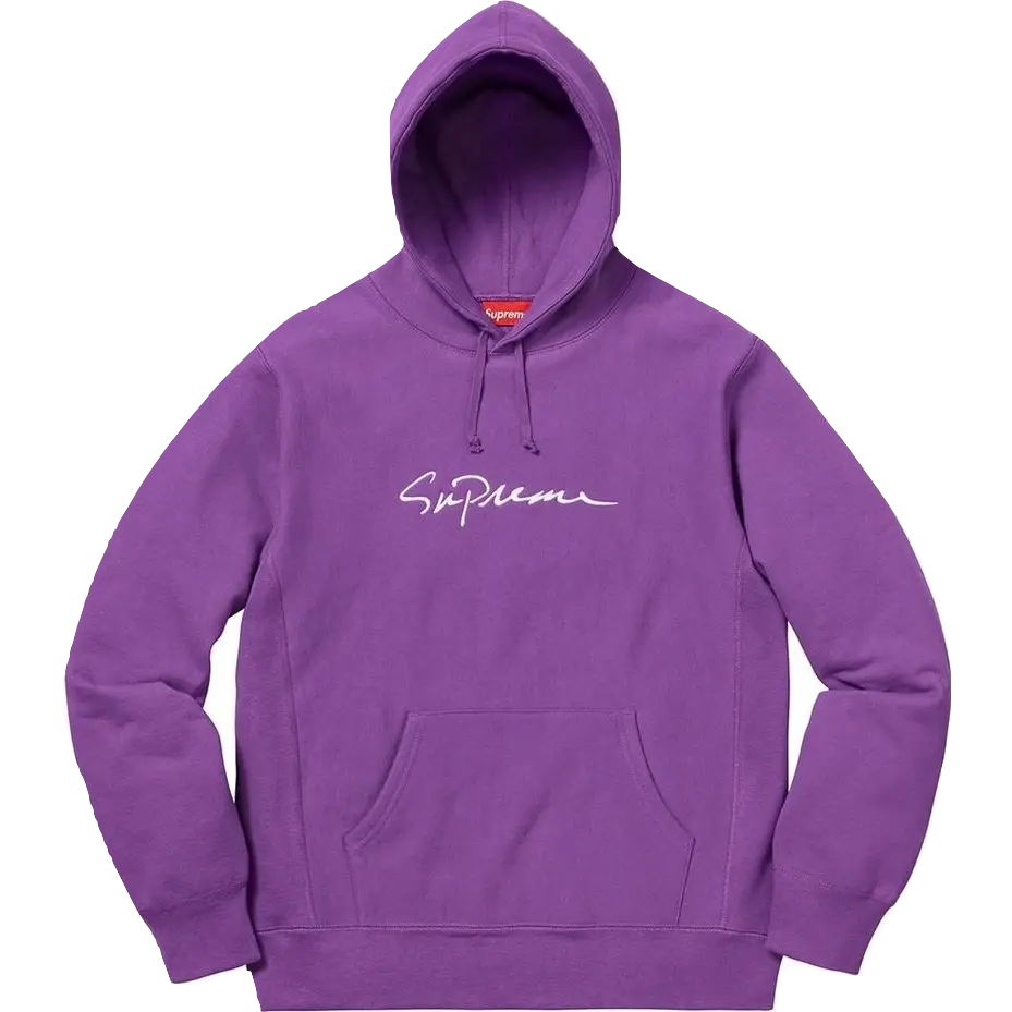 Supreme Classic Script Hooded Sweatshirt - Violet Supreme