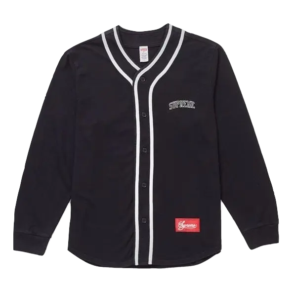 Supreme Color Blocked Baseball Top - Black - Used Supreme