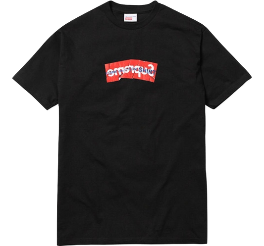 Supreme X CDG (Comme Des Garcons) Box Logo Tee - Black - Used