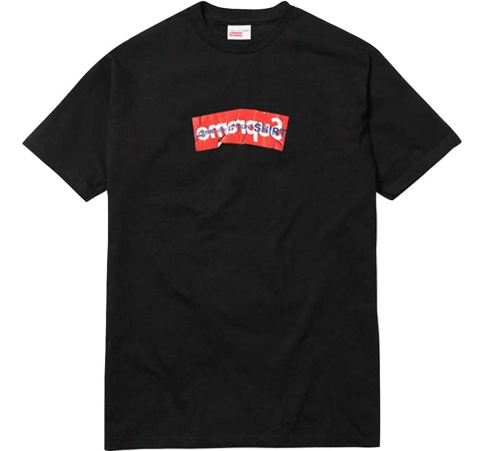 Supreme X CDG (Comme Des Garcons) Box Logo Tee - Black - Used