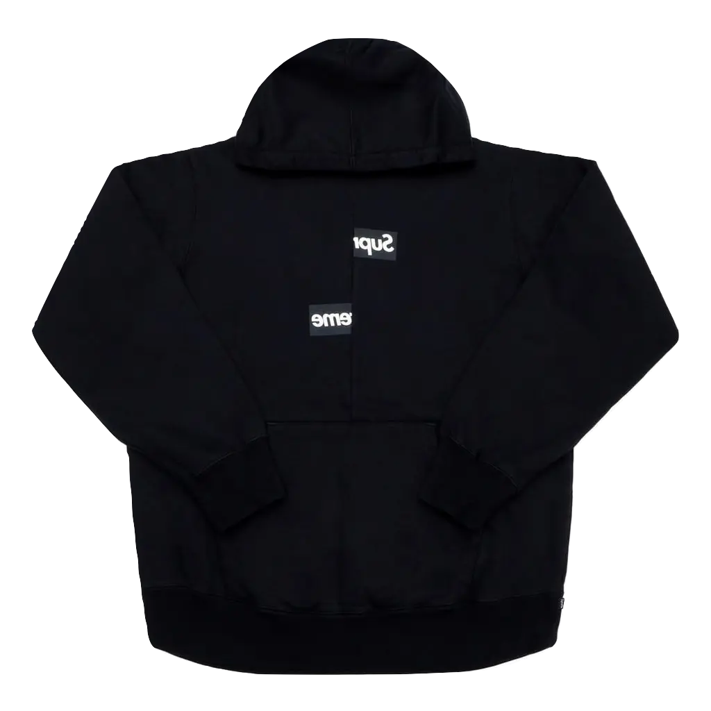 Supreme X CDG (Comme Des Garcons) Shirt Split Box Logo Hooded Sweatshirt - Black Supreme