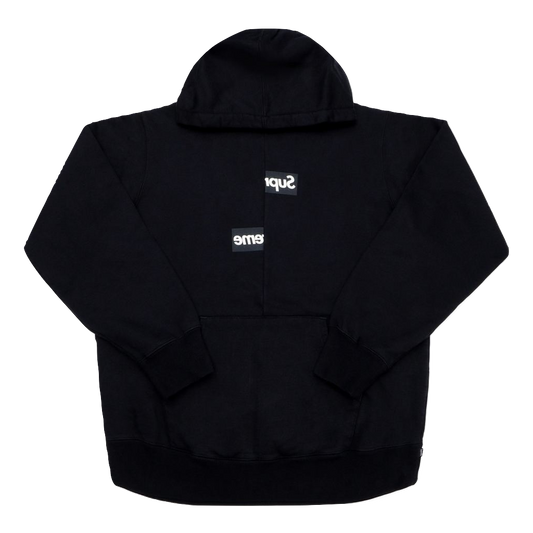 Supreme X CDG (Comme Des Garcons) Shirt Split Box Logo Hooded Sweatshirt - Black - Used