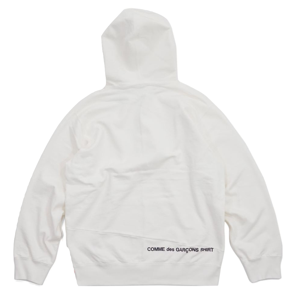 Supreme x CDG (Comme Des Garcons) Shirt Split Box Logo Hoodie - White - Used Supreme