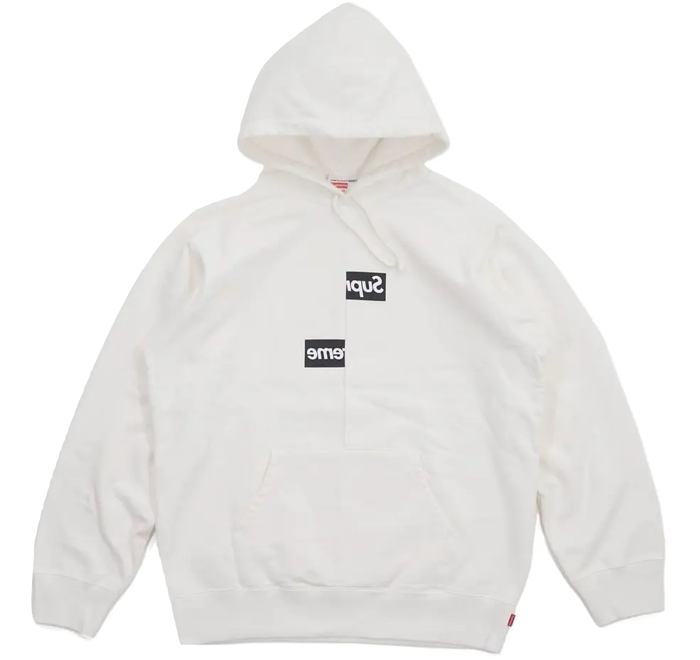 Supreme x CDG (Comme Des Garcons) Shirt Split Box Logo Hoodie - White Supreme