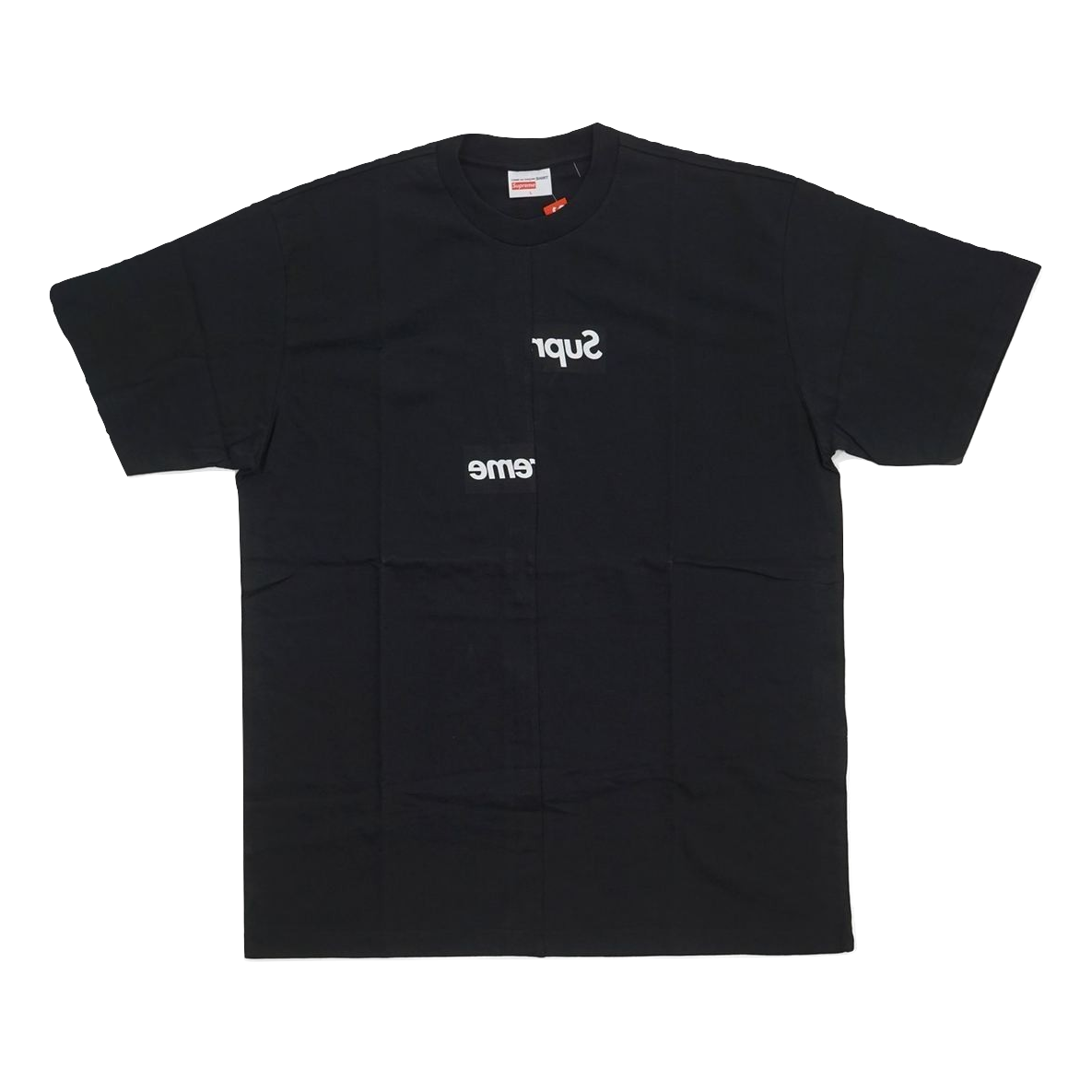Supreme/Comme Des Garcon (CDG) Split Box Logo Tee - Black - Used Supreme