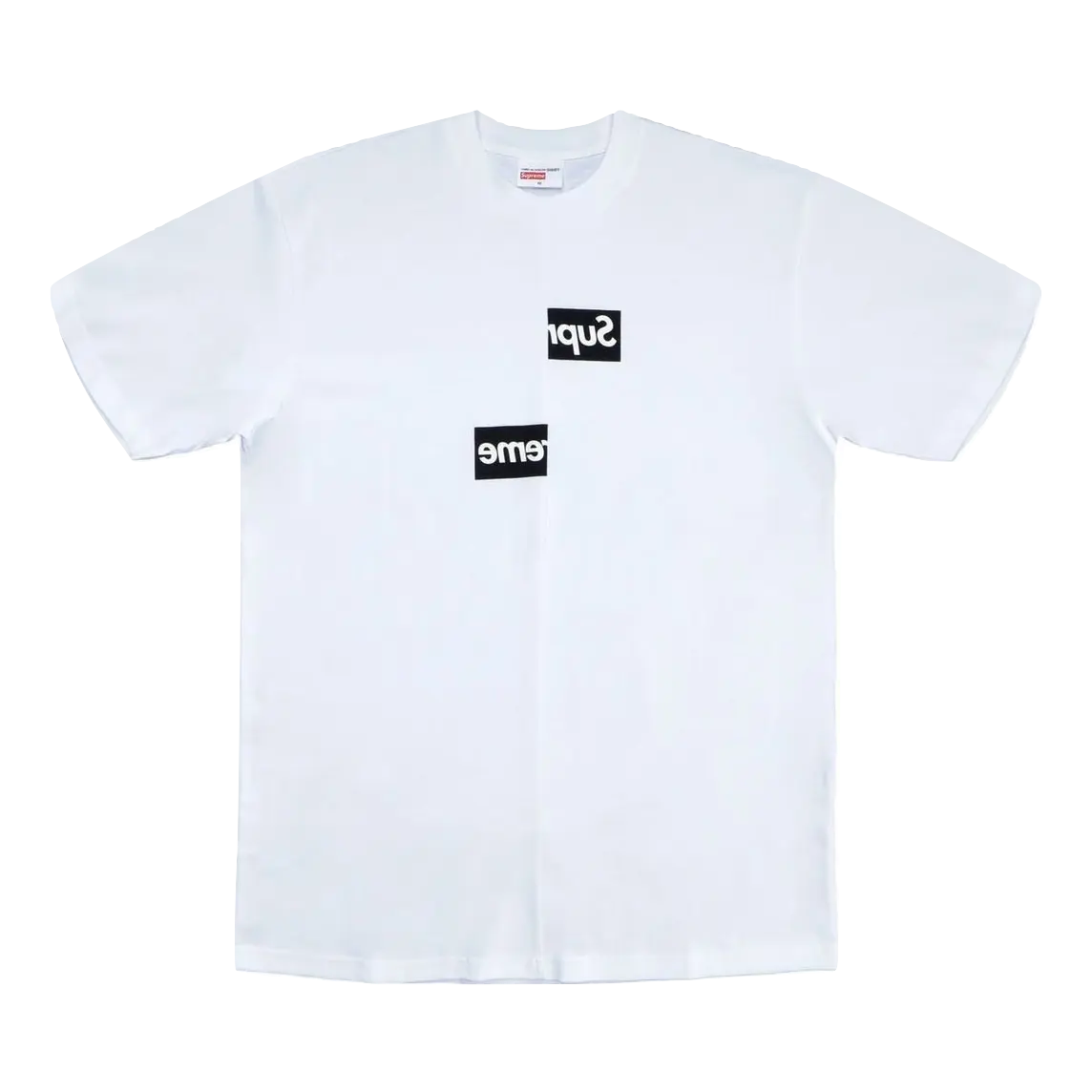 Supreme x CDG (Comme De Garcons) Shirt Split Box Logo Tee - White - Used Supreme