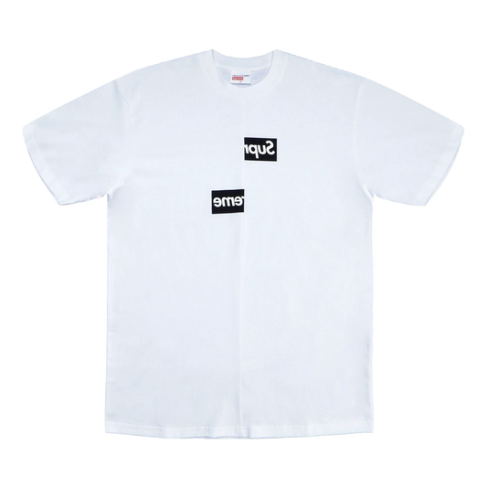Supreme x CDG (Comme De Garcons) Shirt Split Box Logo Tee - White - Used
