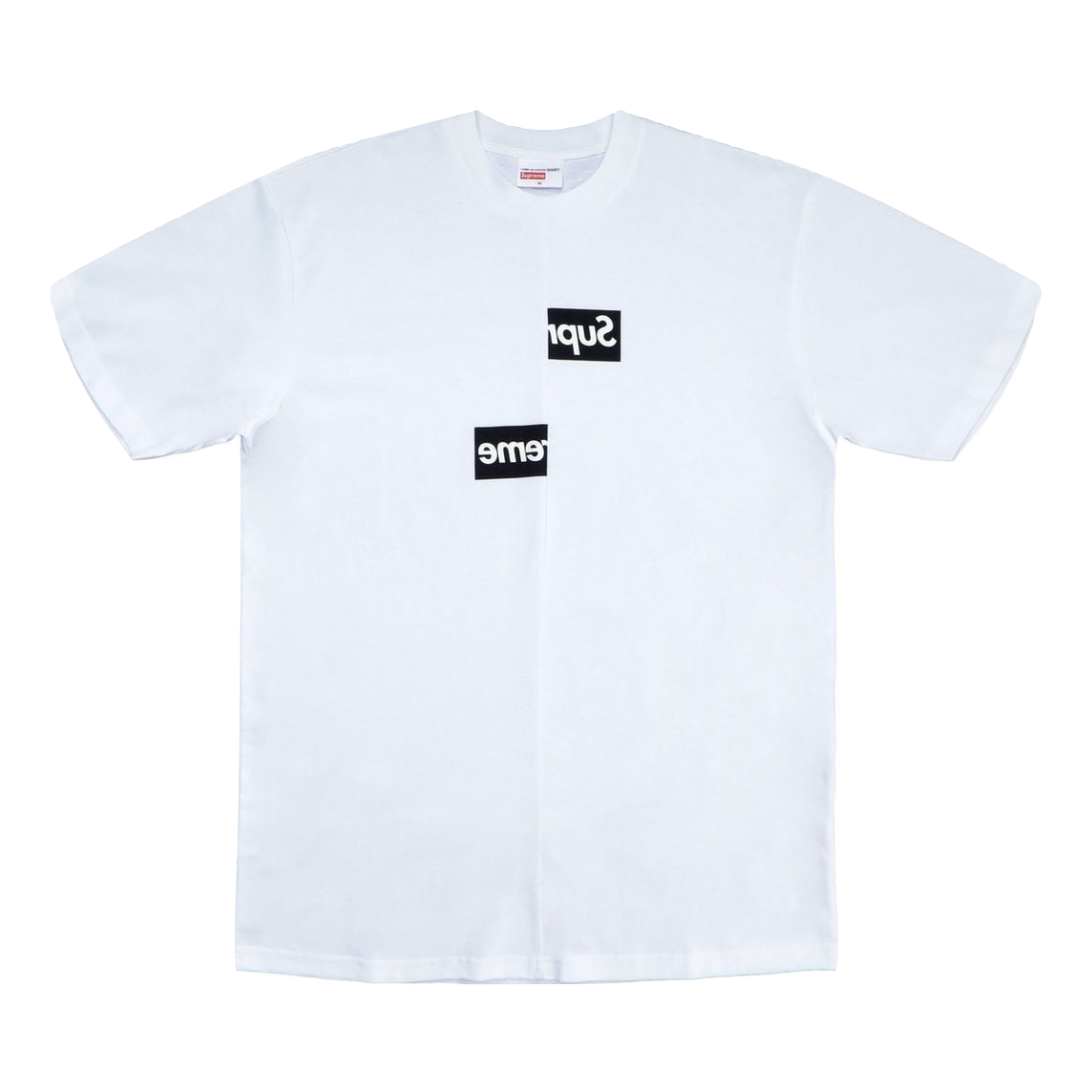 Supreme x CDG (Comme De Garcons) Shirt Split Box Logo Tee - White - Used