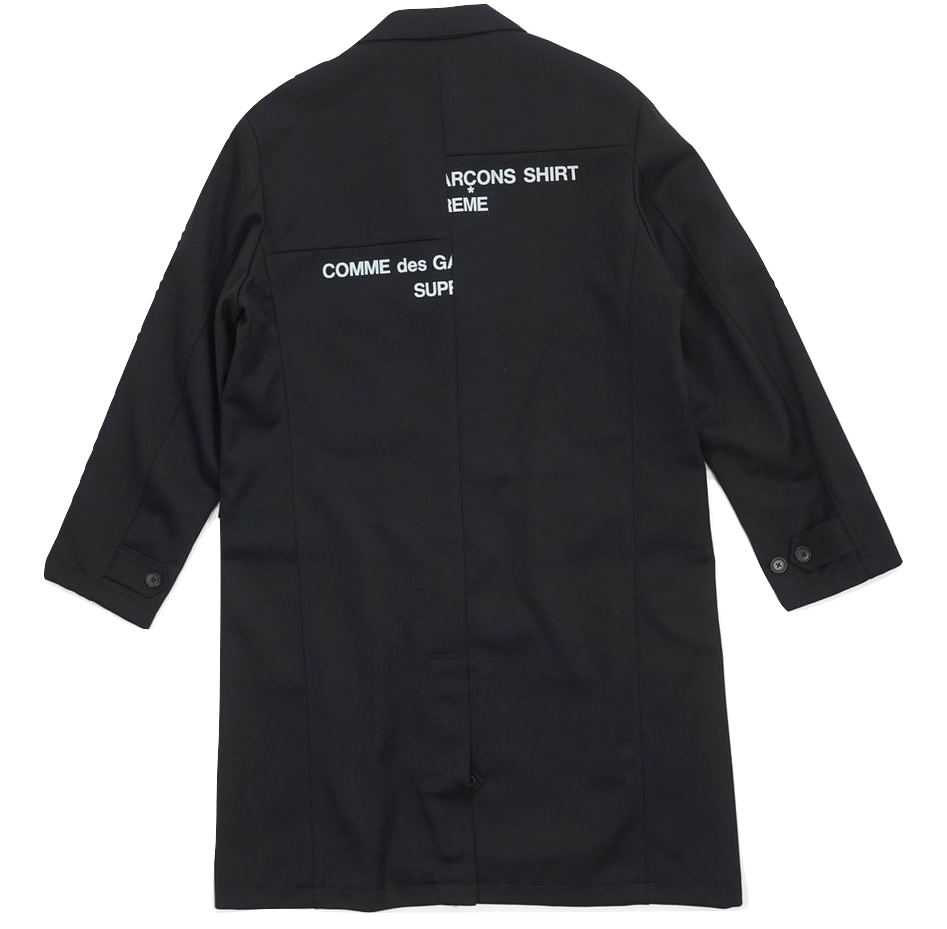Supreme X CDG (Comme des Garcons) Wool Overcoat - Black