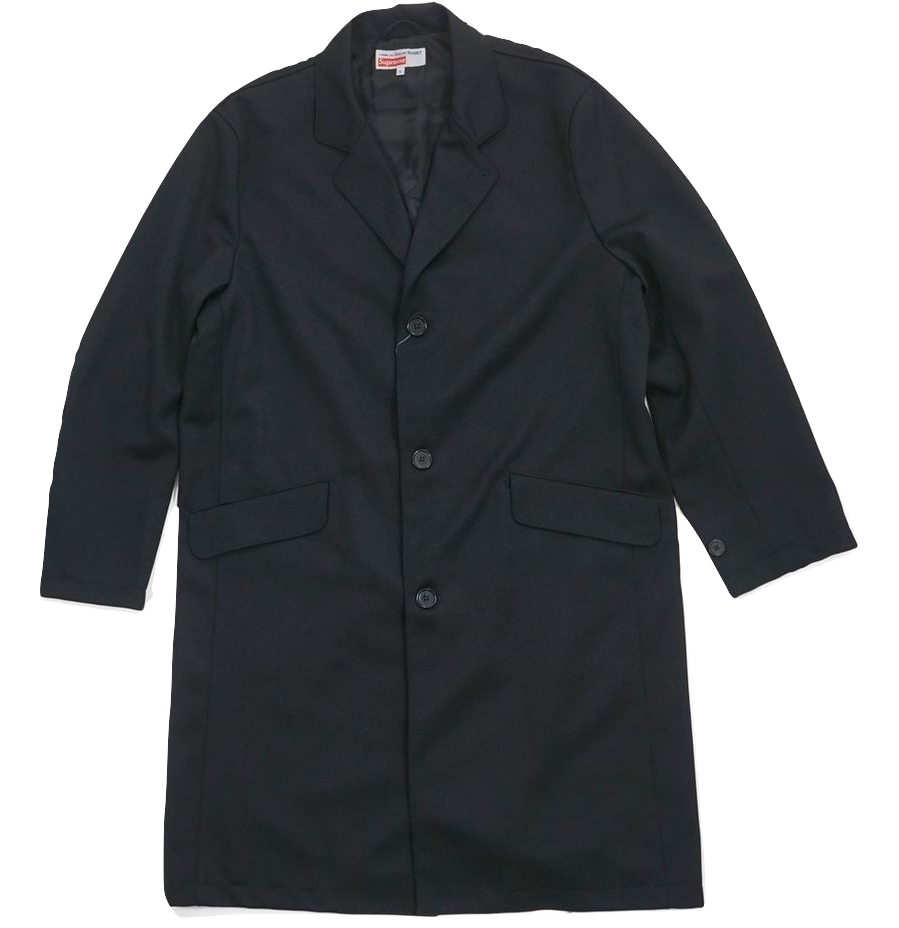 Supreme X CDG (Comme des Garcons) Wool Overcoat - Black