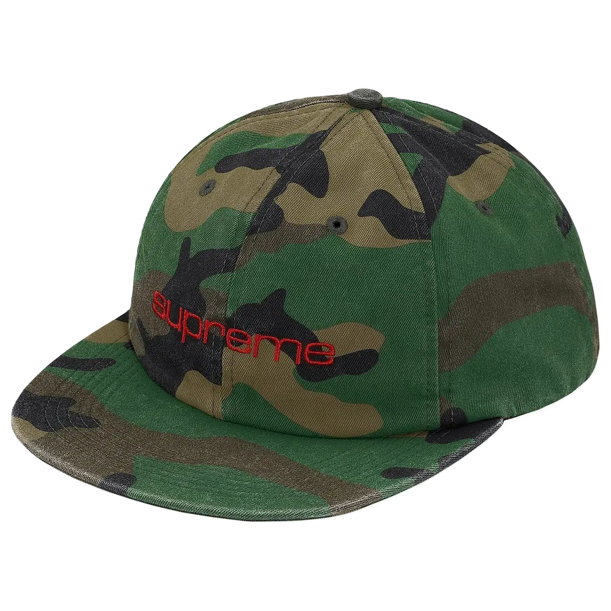 Supreme Compact Logo 6-Panel Cap - Woodland Camo Supreme