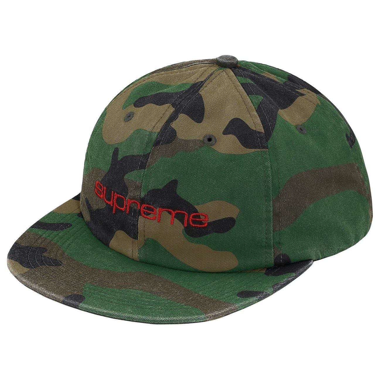 Supreme Compact Logo 6-Panel Cap - Woodland Camo