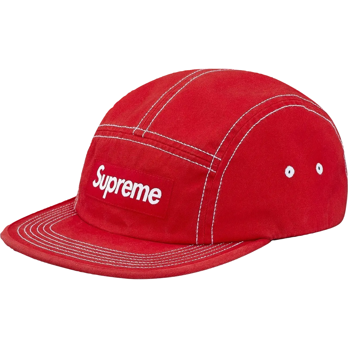 Supreme Contrast Stitch Camp Cap - Red Supreme