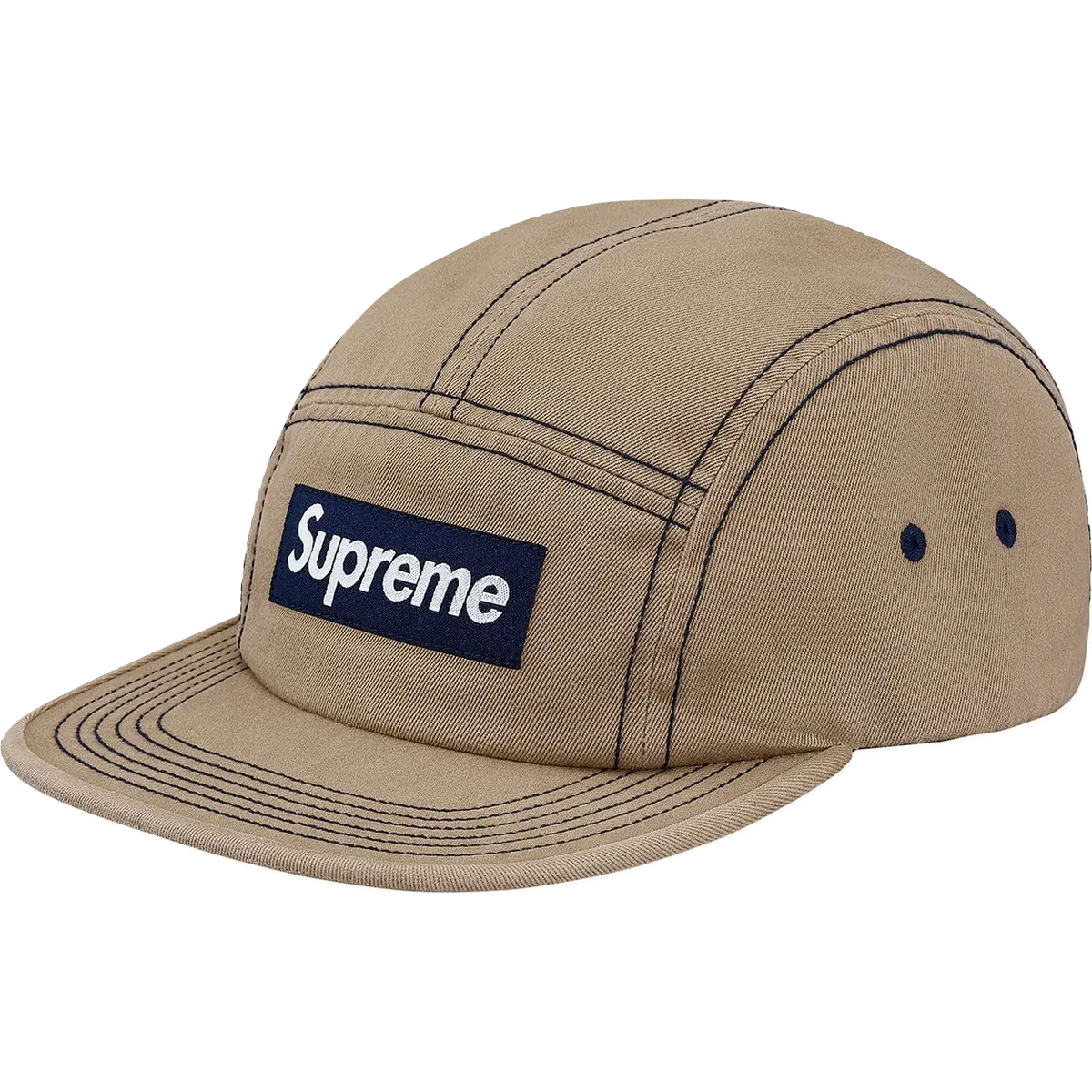 Supreme Contrast Stitch Camp Cap - Tan Supreme