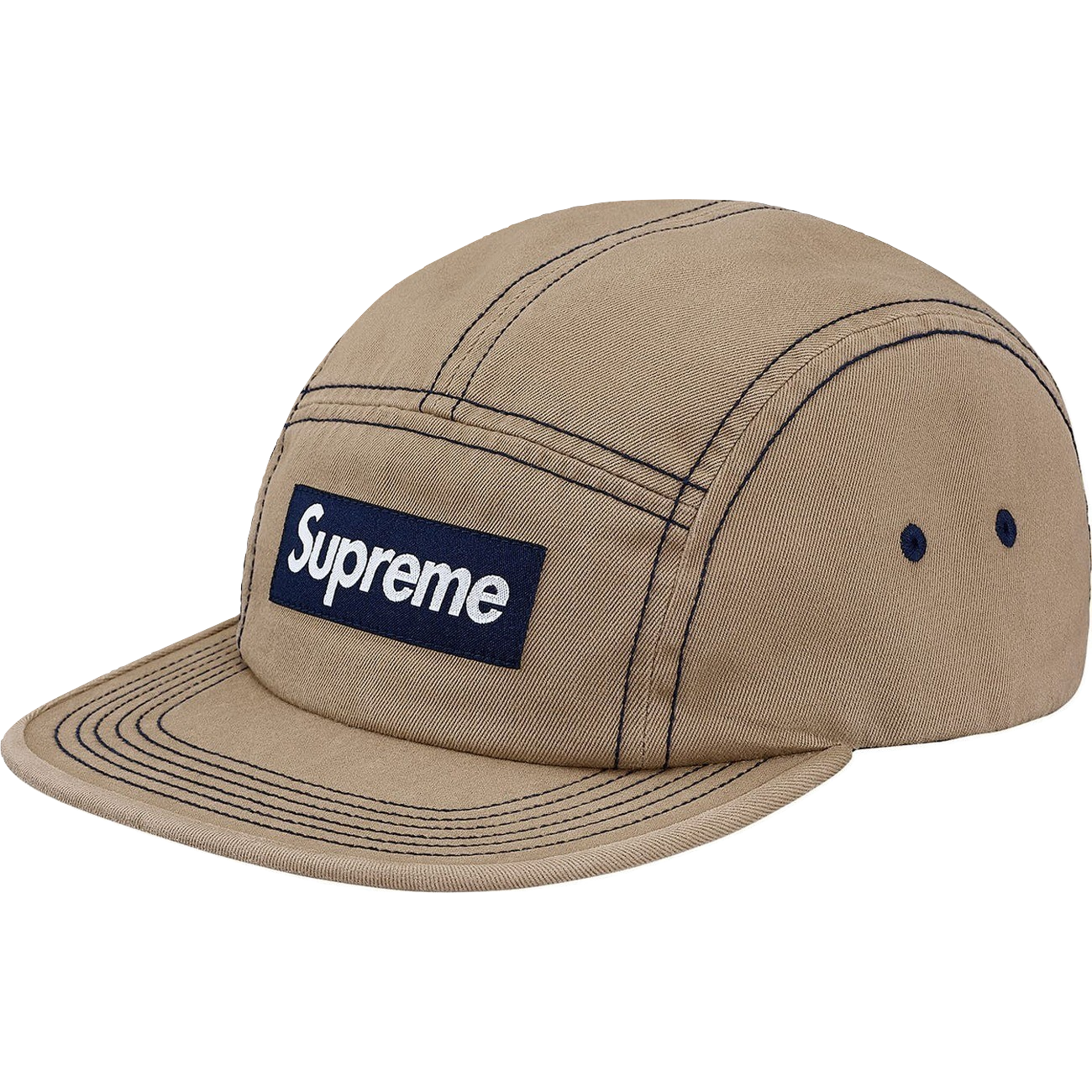 Supreme Contrast Stitch Camp Cap - Tan