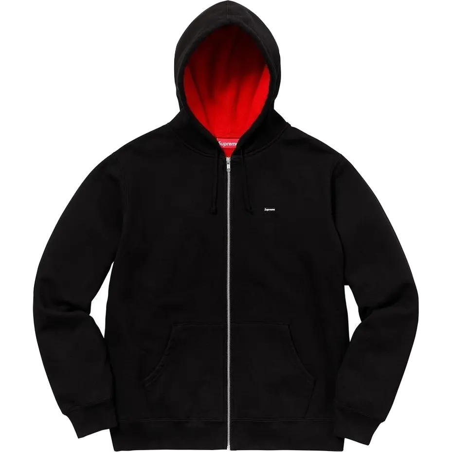 Supreme Contrast Zip Up Hoodie - Black Supreme