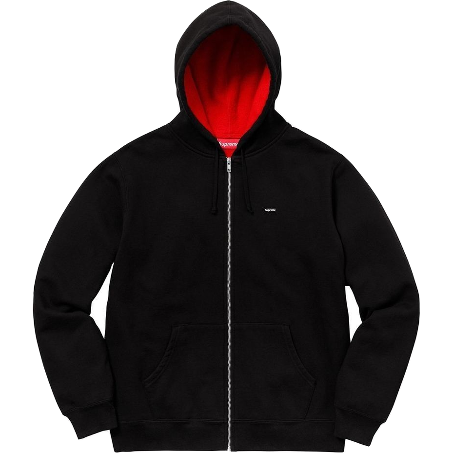 Supreme Contrast Zip Up Hoodie - Black - Used Supreme