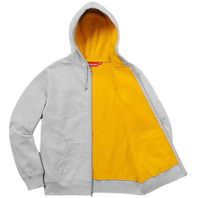 Supreme Contrast Zip Up Hooded Sweatshirt - Heather Grey