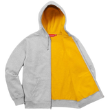 Supreme Contrast Zip Up Hooded Sweatshirt - Heather Grey - Used