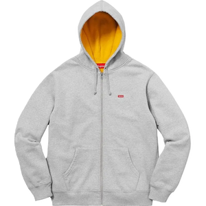 Supreme Contrast Zip Up Hooded Sweatshirt - Heather Grey Supreme
