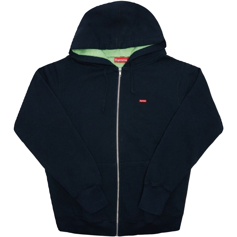 Supreme Contrast Zip Up Hooded Sweatshirt - Navy