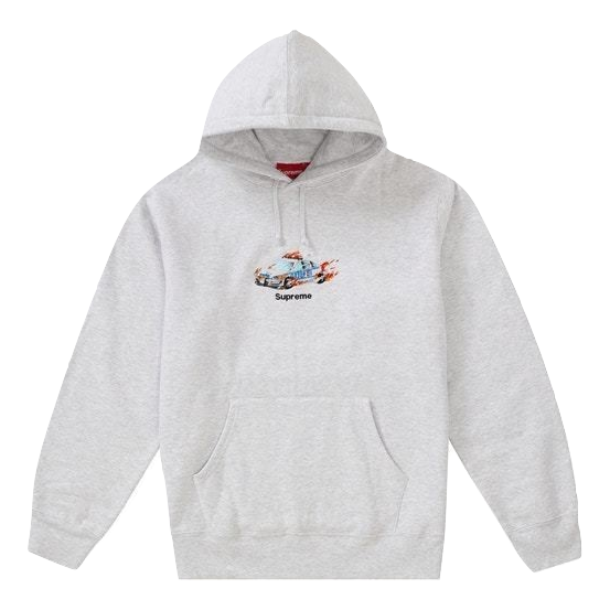 Supreme Cop Car Hooded Sweatshirt - Ash Grey - Used Supreme