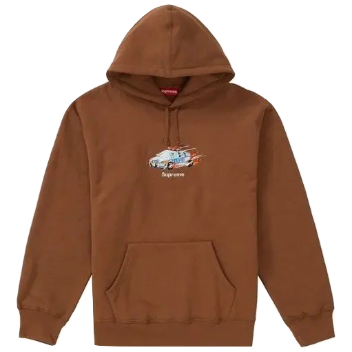 Supreme Cop Car Hoodie - Brown Supreme
