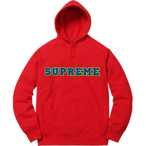 Supreme Cord Collegiate Logo Hoodie - Red