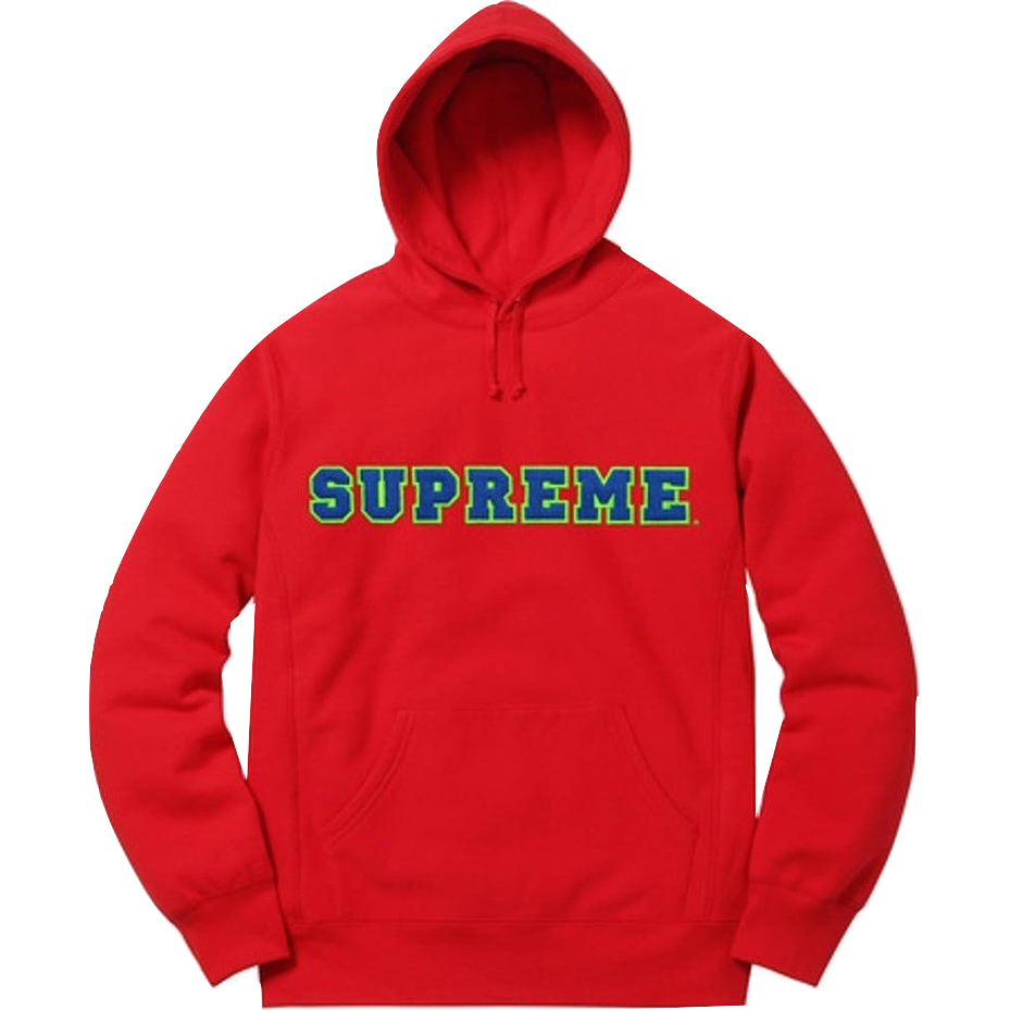 Supreme Cord Collegiate Logo Hoodie - Red