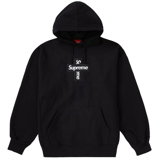 Supreme Cross Box Logo Hooded Sweatshirt - Black Supreme