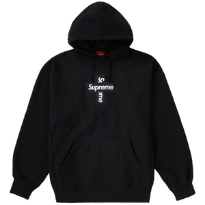 Supreme Cross Box Logo Hooded Sweatshirt - Black