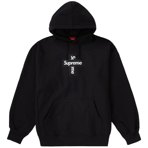 Supreme Cross Box Logo Hooded Sweatshirt - Black