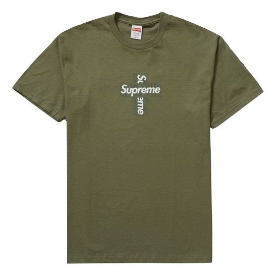 Supreme Cross Box Logo Tee - Light Olive Supreme