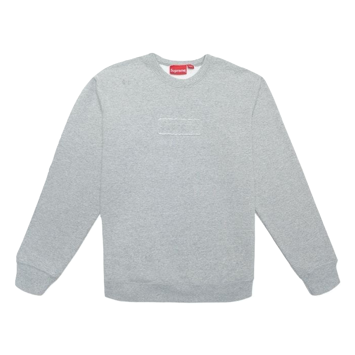Supreme Cutout Logo Crewneck - Heather Grey - Used Supreme
