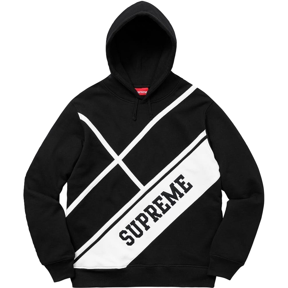 Supreme Diagonal Hooded Sweatshirt - Black