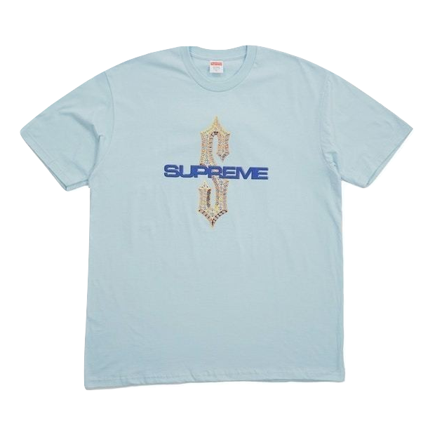 Supreme Diamonds Tee - Pale Blue - Used Supreme