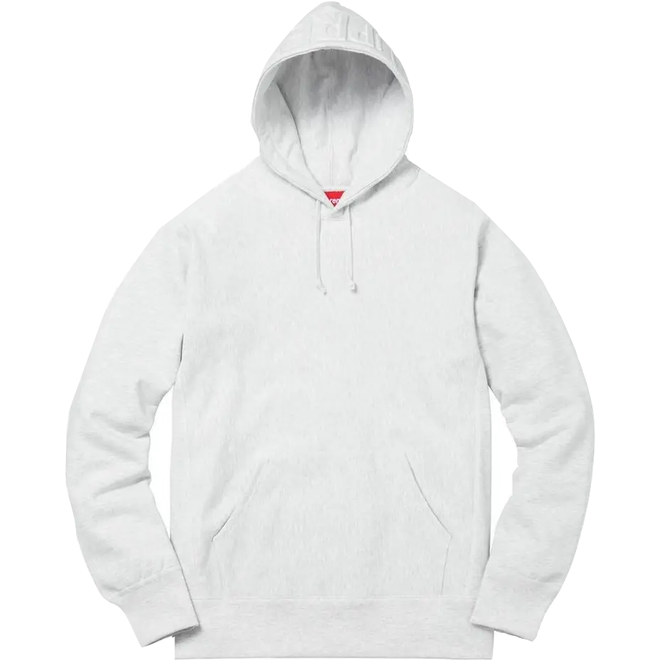 Supreme Embossed Logo Hooded Sweatshirt - Ash Grey Supreme