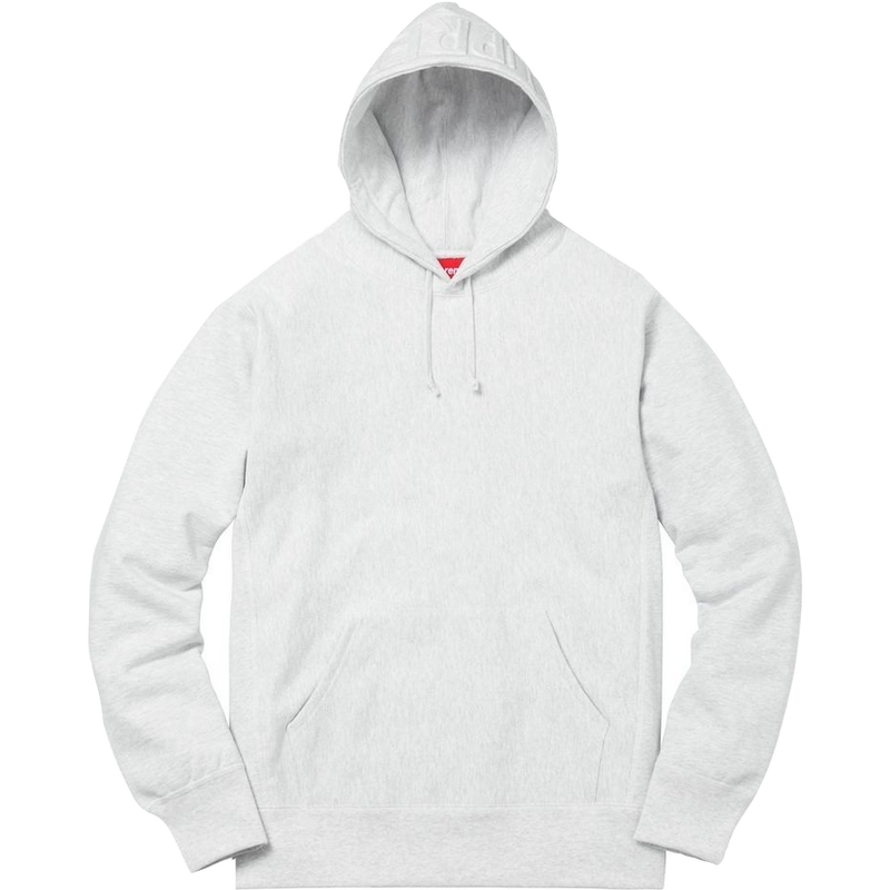 Supreme Embossed Logo Hooded Sweatshirt - Ash Grey