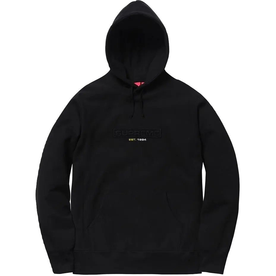 Supreme Embossed Logo Hooded Sweatshirt - Black Supreme