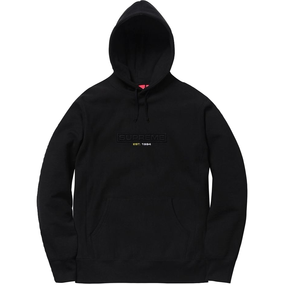 Supreme Embossed Logo Hooded Sweatshirt - Black
