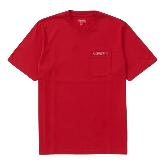 Supreme Embroidered Pocket Tee - Red Supreme