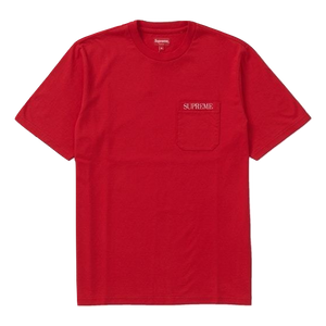Supreme Embroidered Pocket Tee - Red