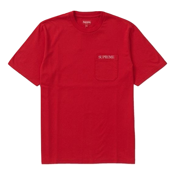 Supreme Embroidered Pocket Tee - Red