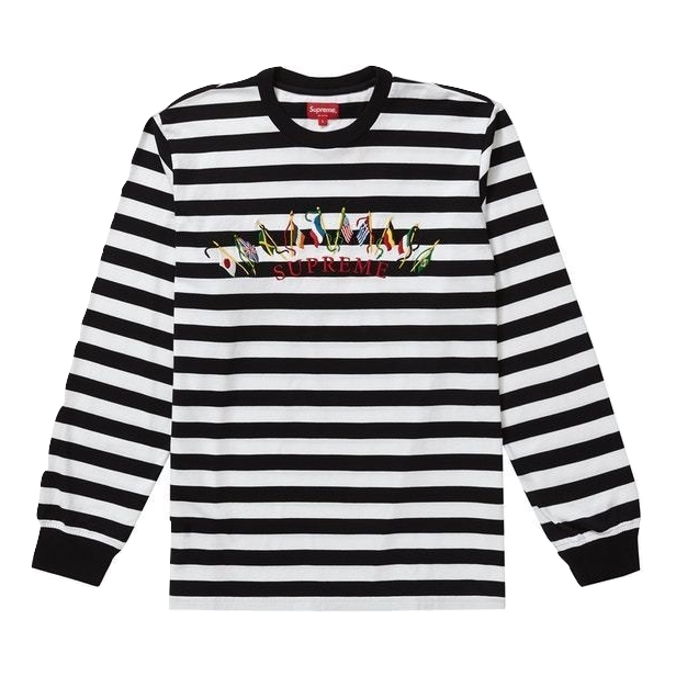Supreme Flags L/S Top - White Stripe Supreme