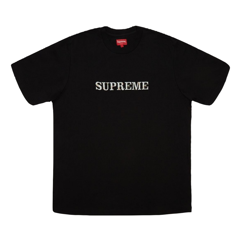 Supreme Floral Logo Tee - Black
