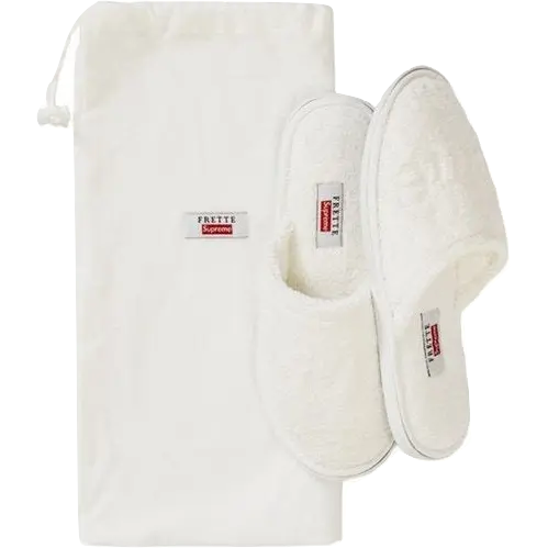 Supreme Frette Slippers - White Supreme