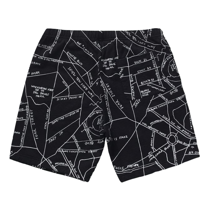 Supreme Gonz Embroidered Map Sweatshort - Black Supreme