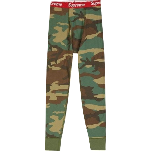 Supreme Hanes Thermal Pant - Woodland Camo Supreme