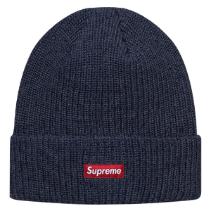 Supreme Beanie Heather Loose Gauge Beanie Navy Grails SF